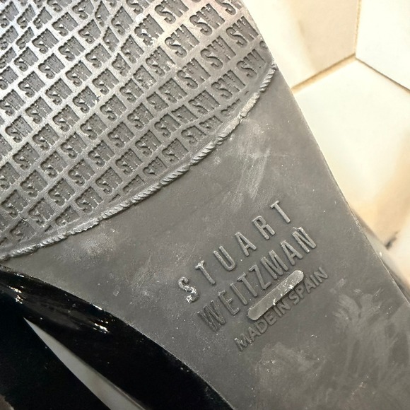 Stuart Weitzman Black Patent Leather Pointed Toe Wedge Pumps OW91265 Mens 9.5 M - Picture 11 of 11